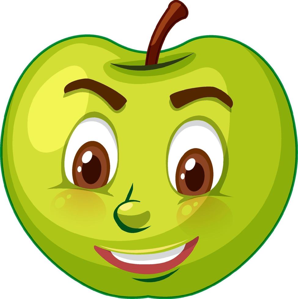Apfel-Zeichentrickfigur mit Gesichtsausdruck vektor