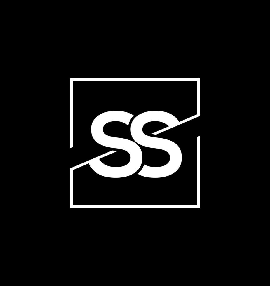 ss Logo Monogramm auf schwarz Hintergrund vektor