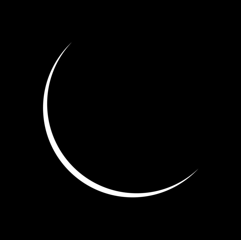 Neu Mond auf schwarz Hintergrund Symbol. Mond Vektor Symbol.