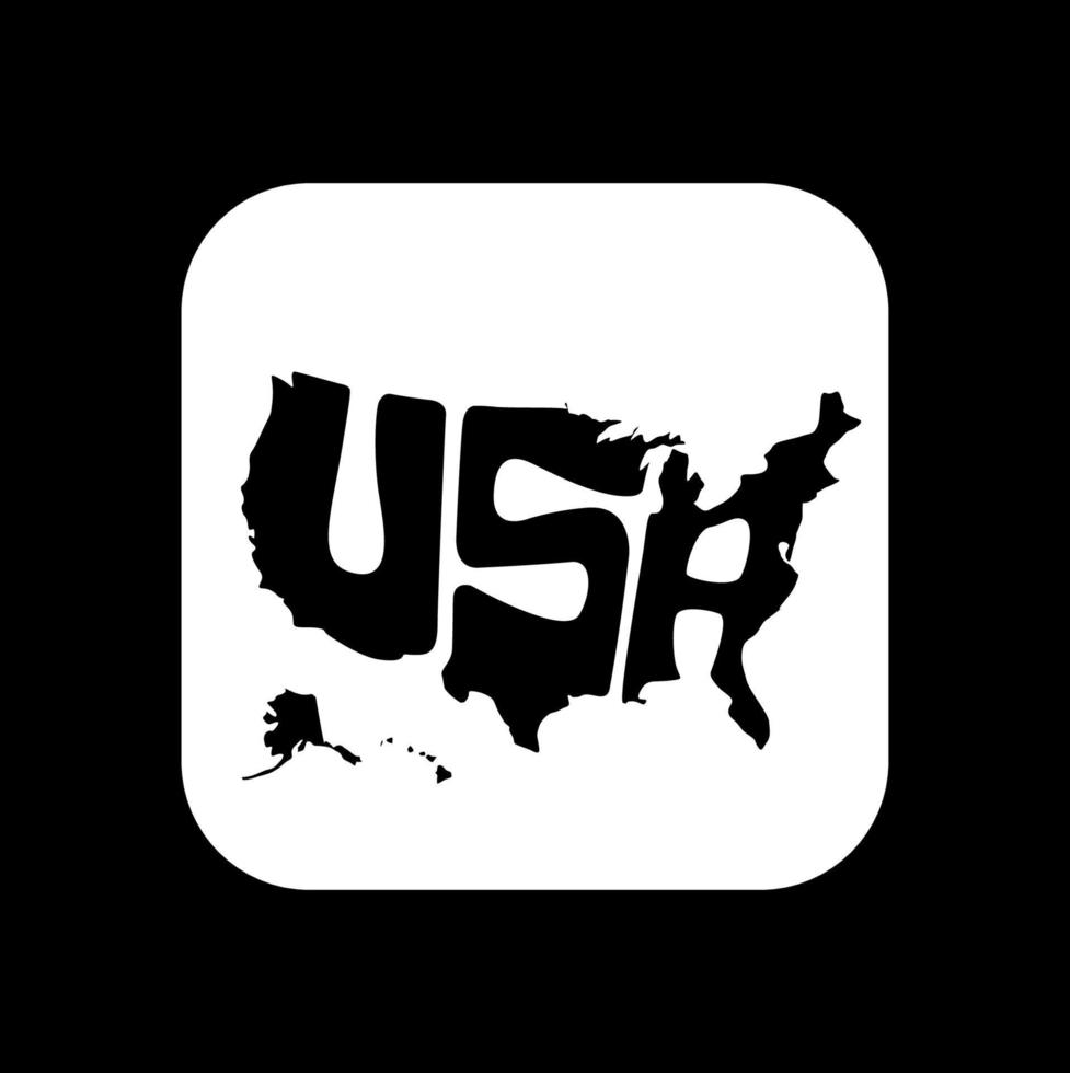 USA Karta typografi. USA Karta text fyrkant. vektor