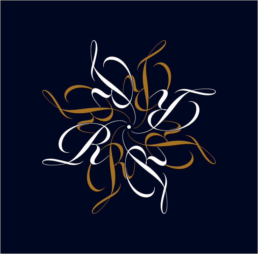 elegant r blomma mandala ikon. r första brev monogram. vektor
