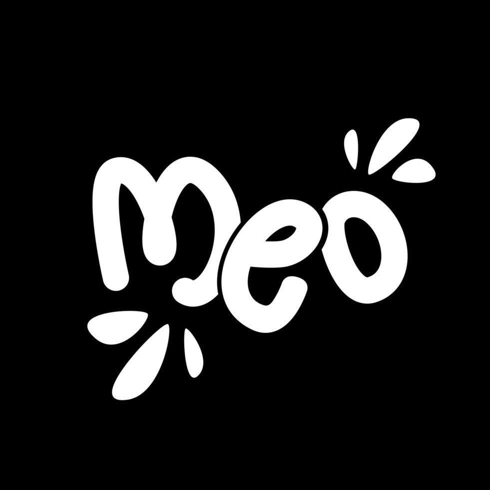 'meo' katter ljud text. de katter ljud hålla med i vietnameser språk. vektor