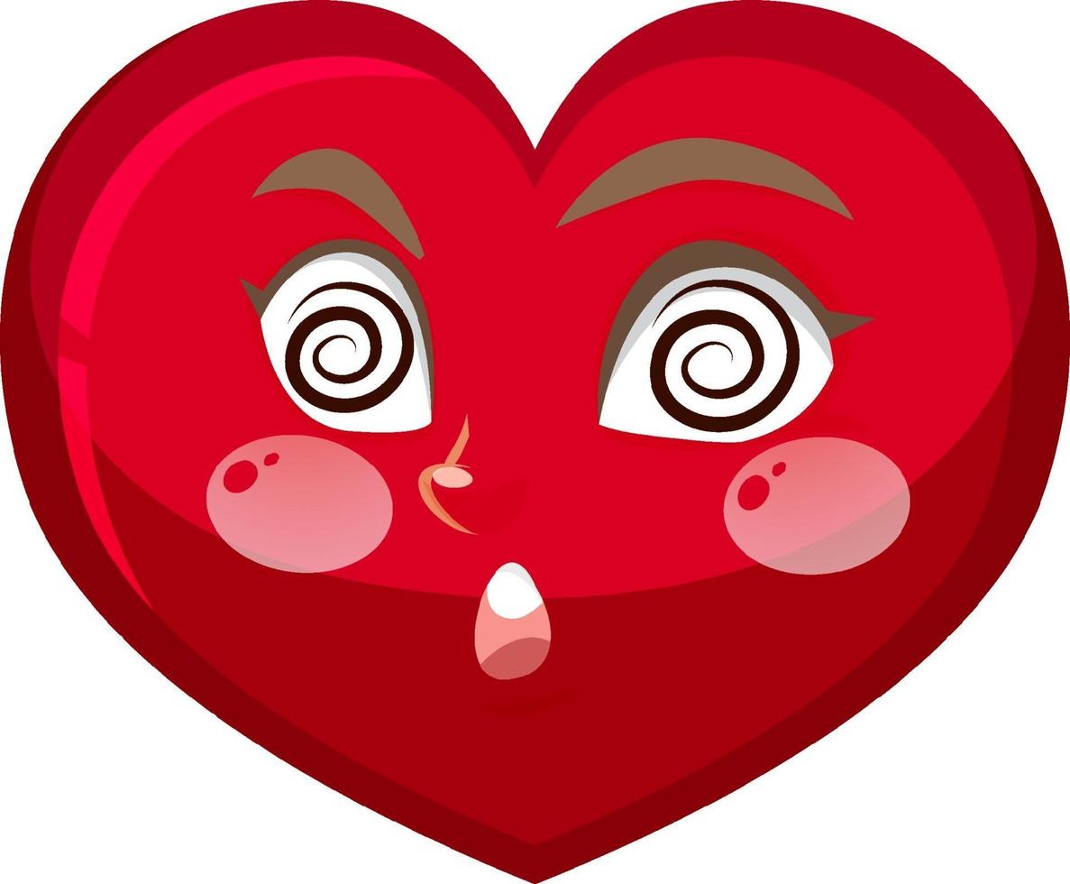 Herz-Zeichentrickfigur mit Gesichtsausdruck vektor