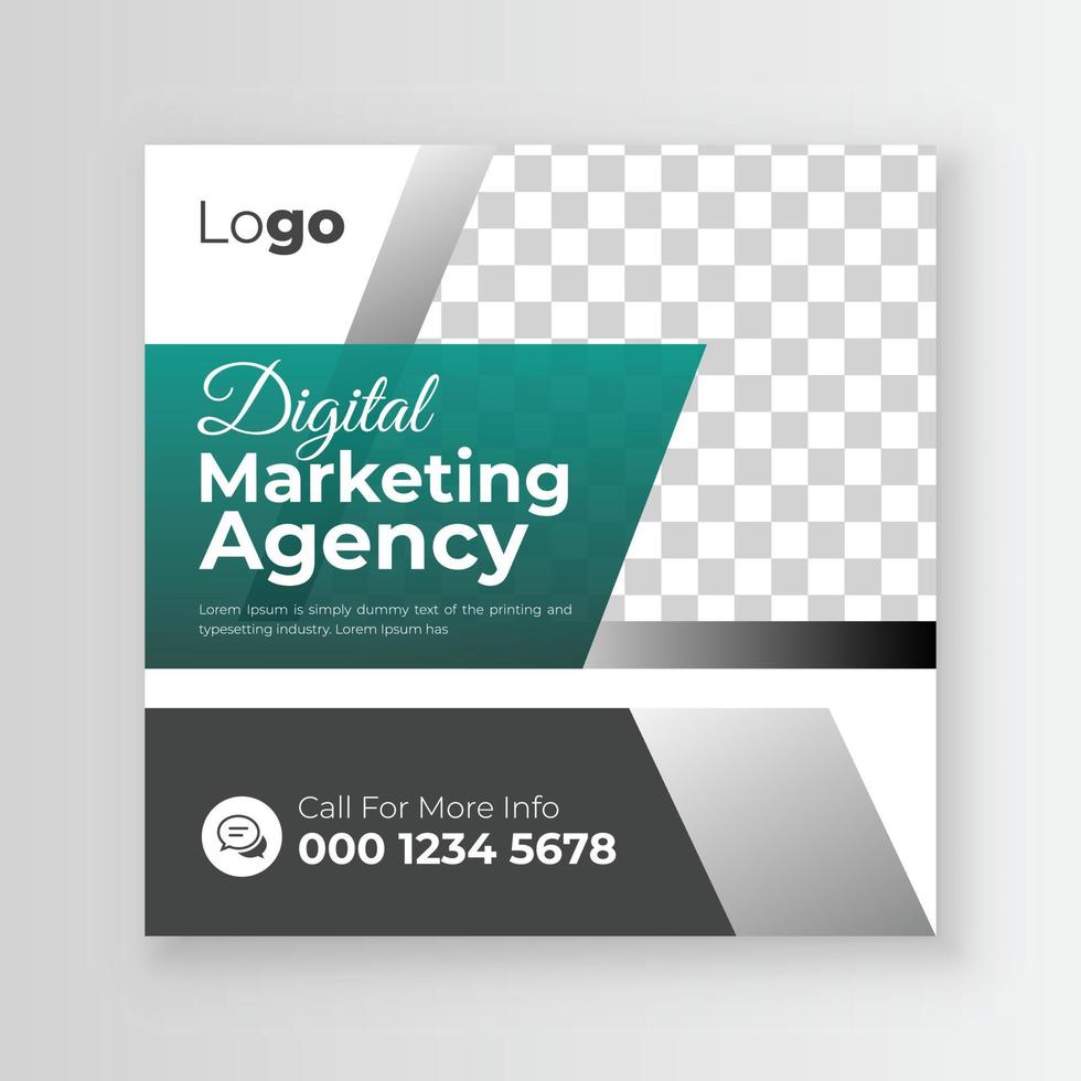 företag digital marknadsföring byrå och företags- social media posta mall design vektor
