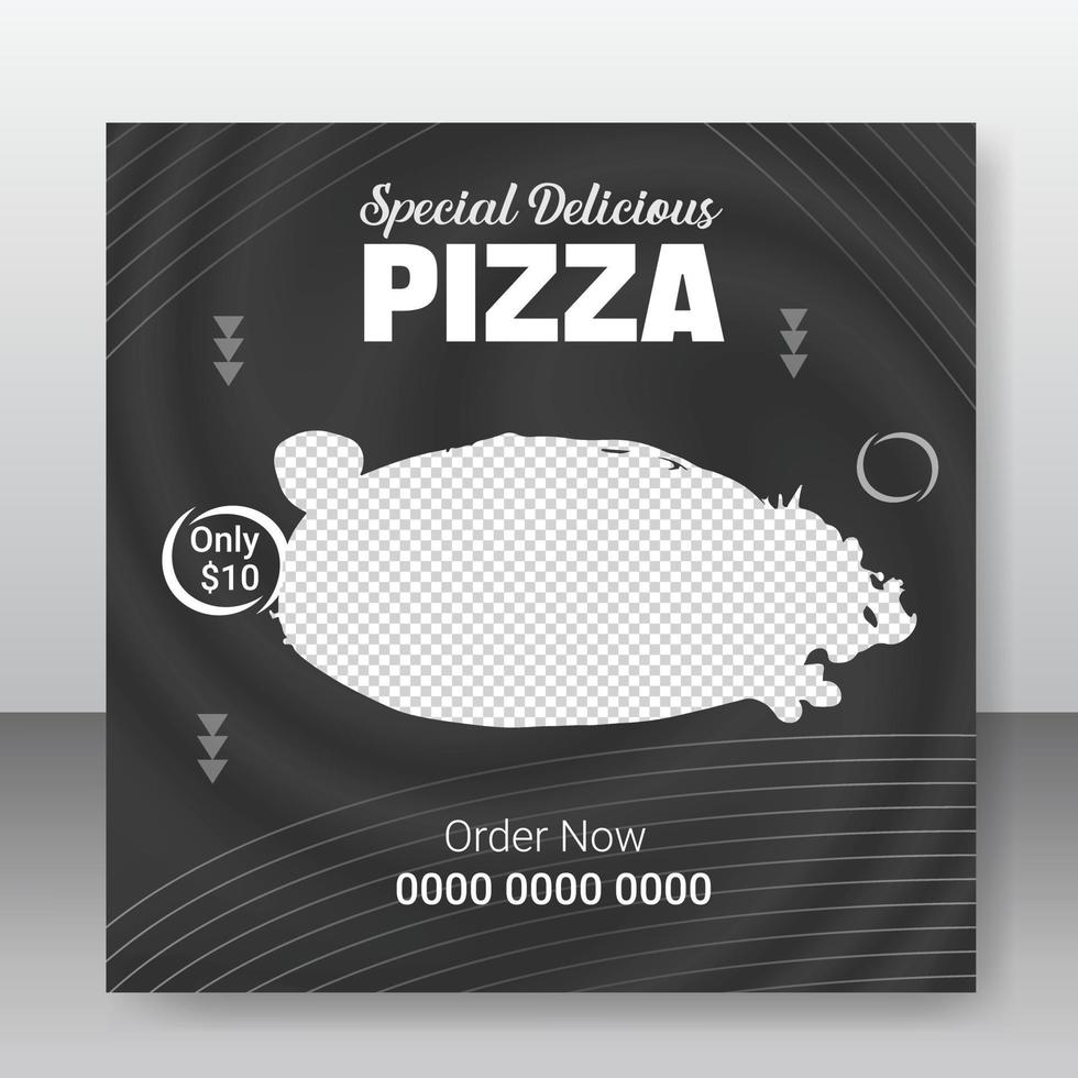 särskild utsökt pizza social media berättelse posta design mall, perfekt för restaurang och kulinariska befordran vektor