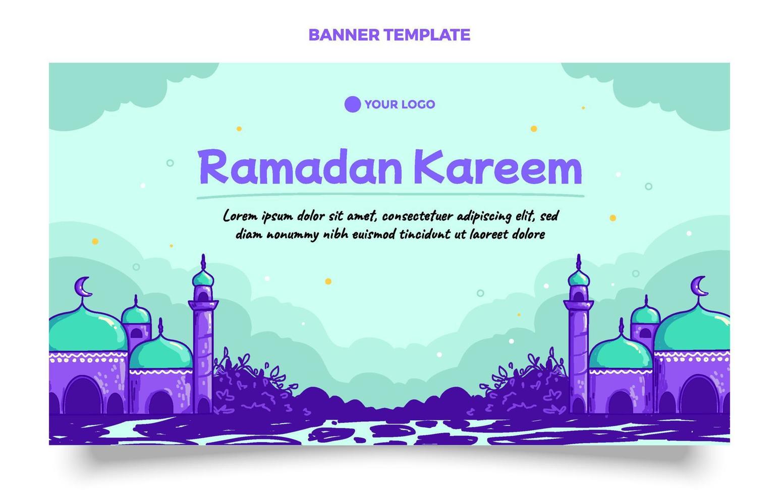 Ramadan Design Thema mit Hand zeichnen Stil Kunst vektor