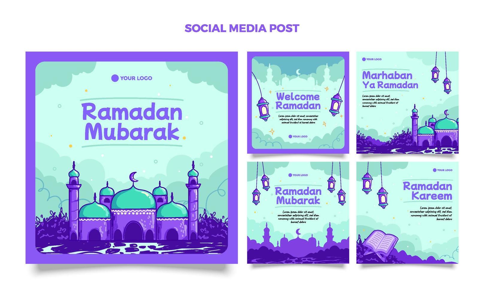 ramadan design tema med hand dra stil konst vektor