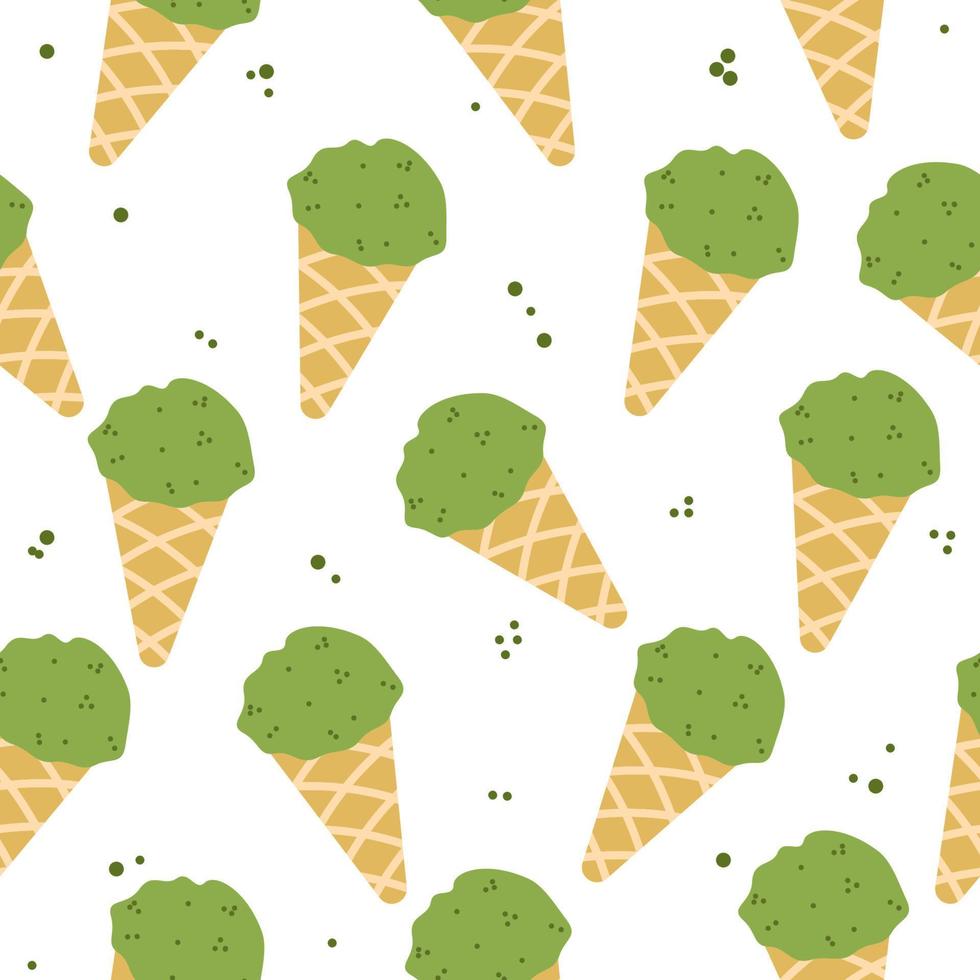 einstellen von anders lecker Matcha Essen Illustration. verschiedene Matcha Tee Produkte. mochi, Makronen, Tee Topf, Kuchen, Tee Blätter, Eiscreme, Blase Tee. vektor