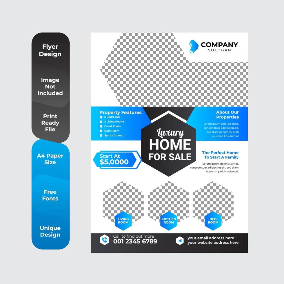 geometriska mall för fastighetsbroschyr vektor