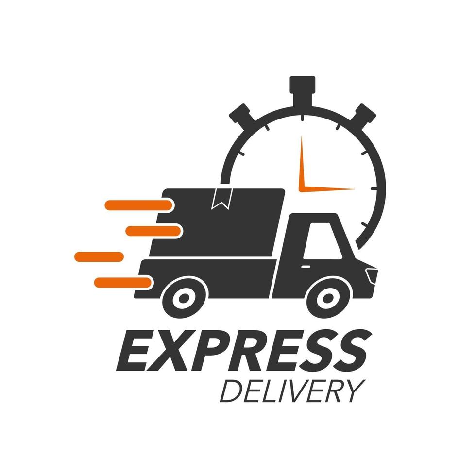 Express Delivery Icon Konzept. Abholung mit Stoppuhrsymbol für Service, Bestellung, schnellen, kostenlosen und weltweiten Versand. modernes Design. vektor