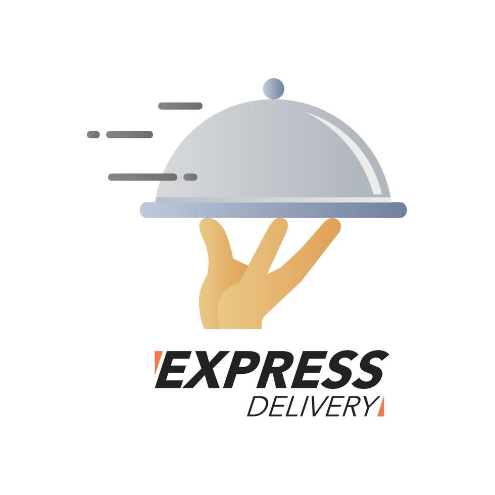 Express Delivery Icon Konzept. Hand hält das Geschirrsymbol für Service, Bestellung, schnellen, kostenlosen und weltweiten Versand. vektor