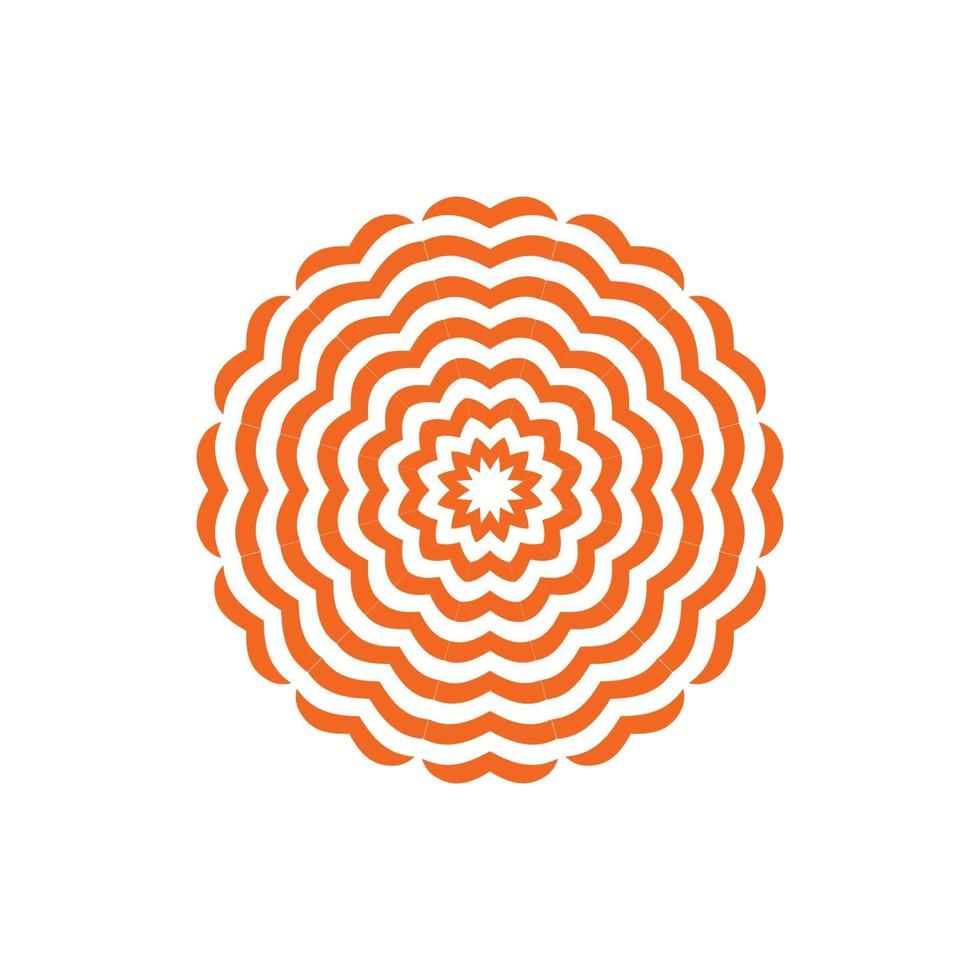 cirkulär orange blomma isolerad på vit bakgrund vektor
