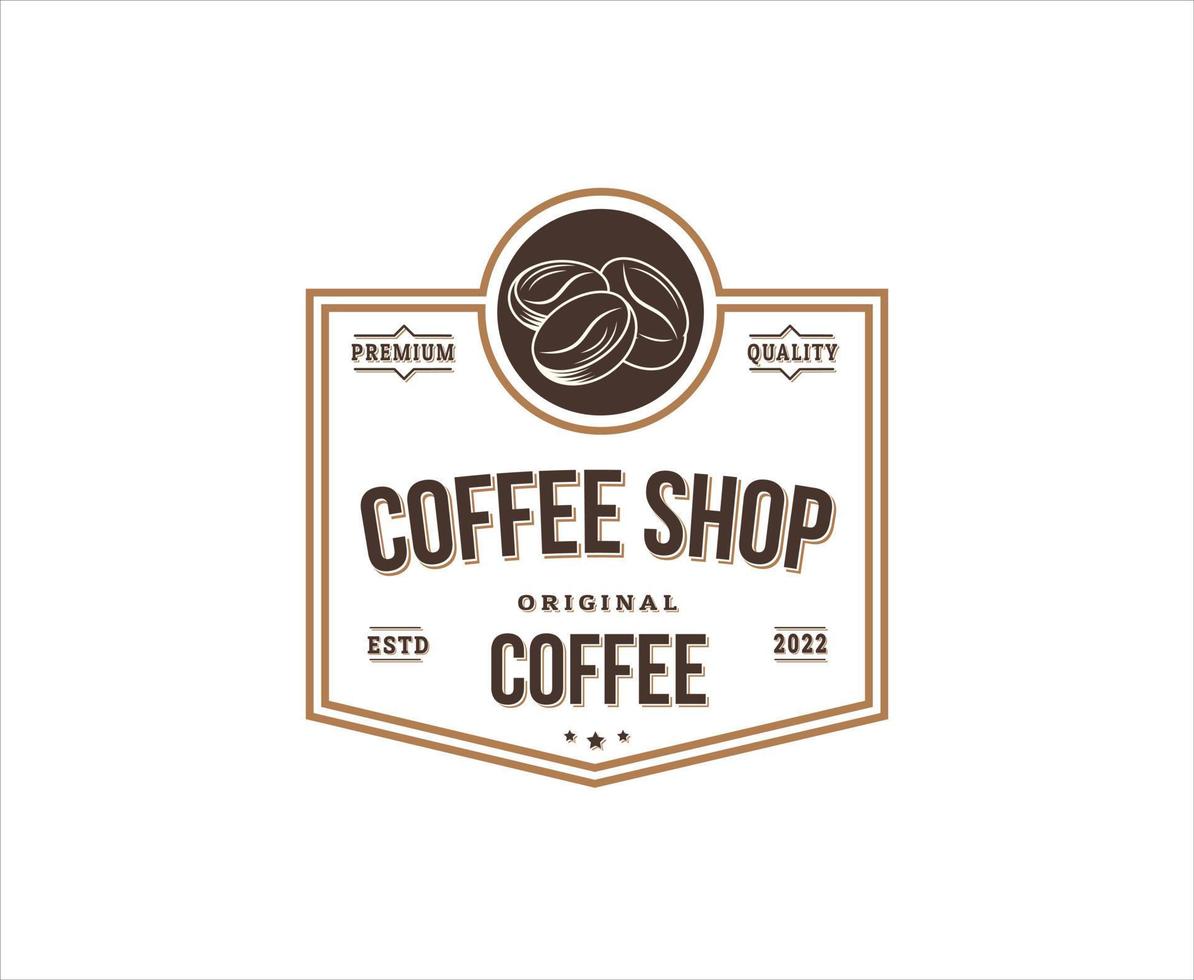 kaffeebohnen retro logo vintage vektor