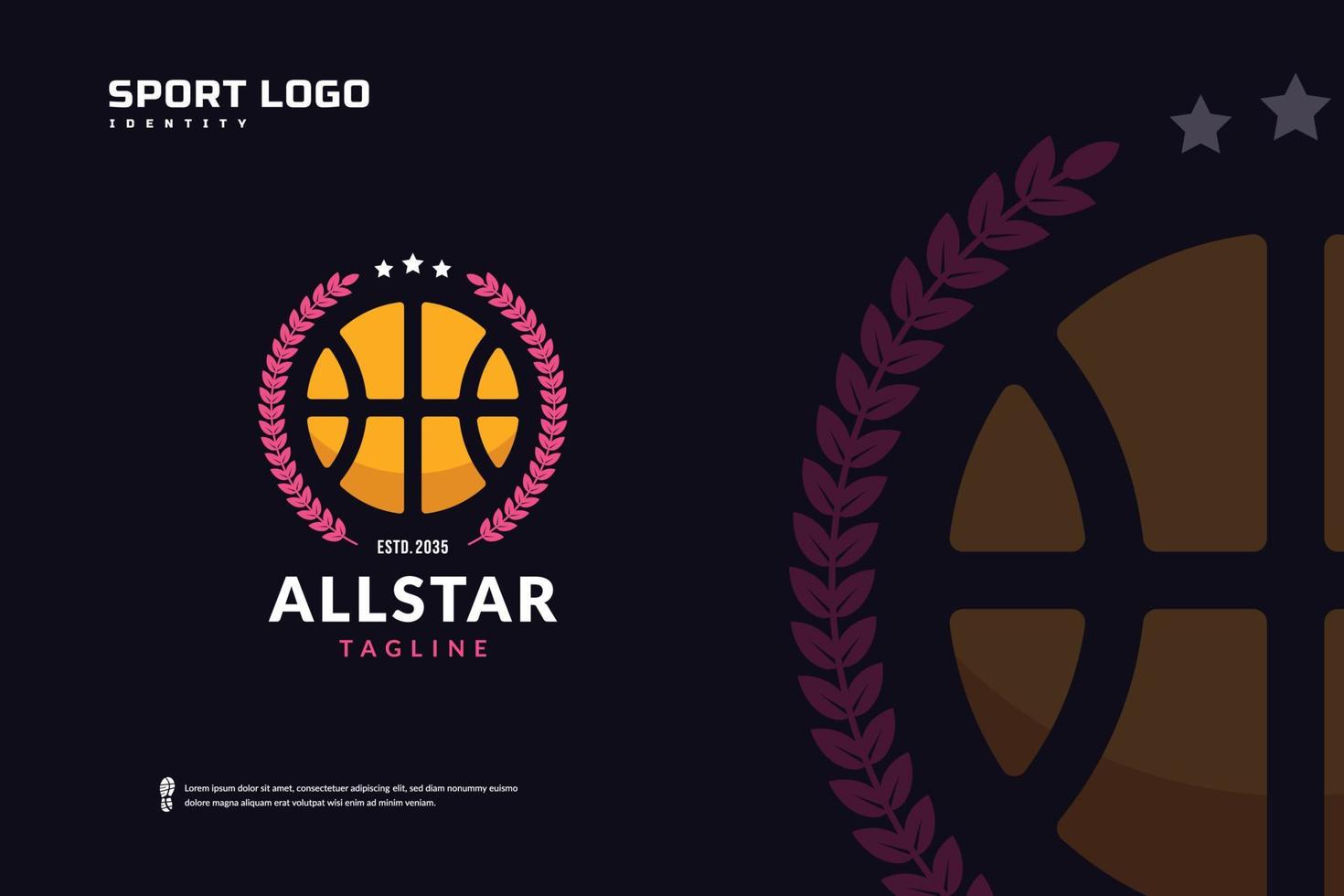 Basketballclub-Logo, Vorlage für Basketballturnier-Embleme. Sport-Team-Abzeichen-Vektor-Design vektor