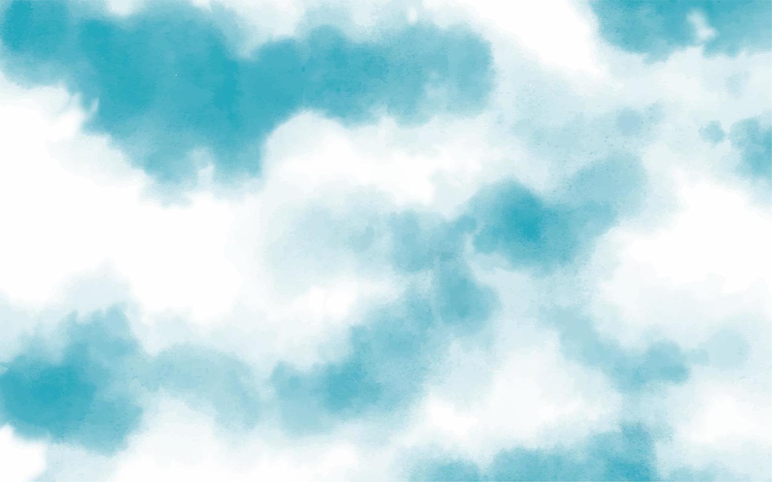 handgemalter aquarellhimmel und wolken, abstrakter aquarellhintergrund vektor