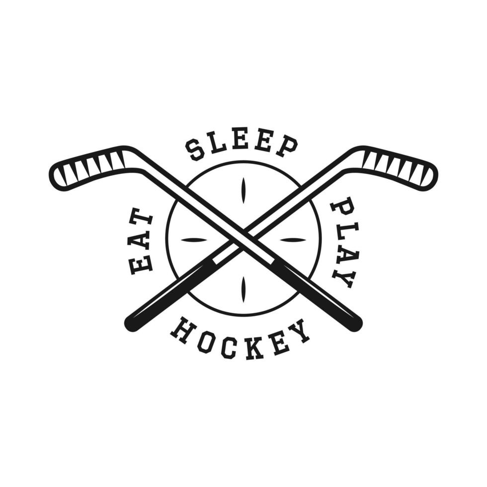 satz von vintage retro wintersport hockey emblem, logo, abzeichen, etikett. markieren, plakatieren oder drucken. monochrome Grafik. gravur stil vektor