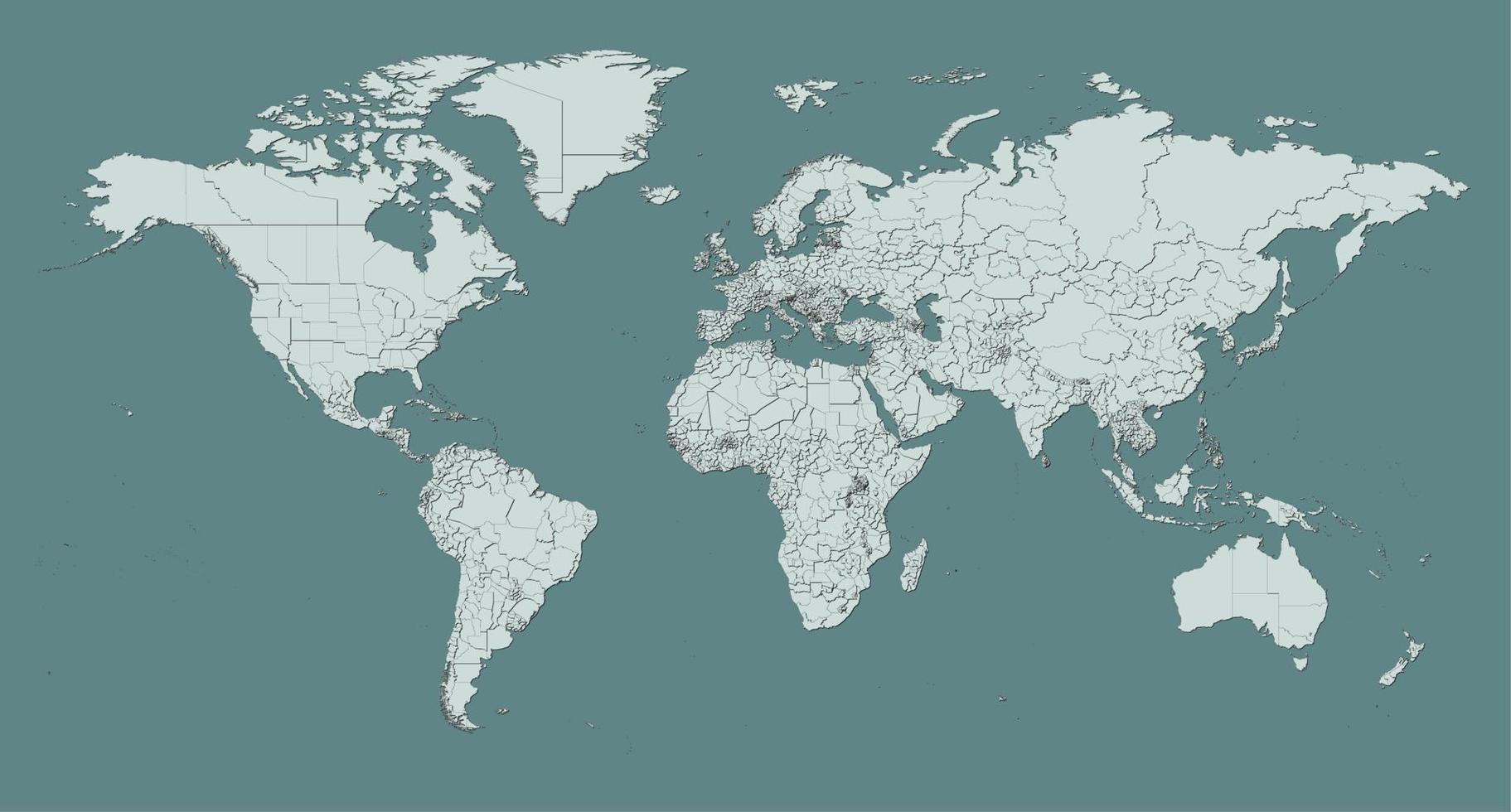 Weltkarte aller politischen Regionen vektor