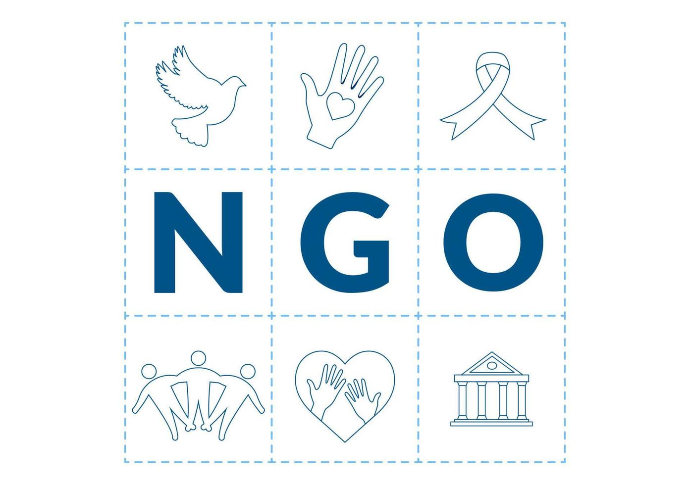 ngo oder nichtregierungsorganisation, um spezifischen sozialen und politischen bedürfnissen in einer handgezeichneten karikatur-flachillustration zu dienen vektor