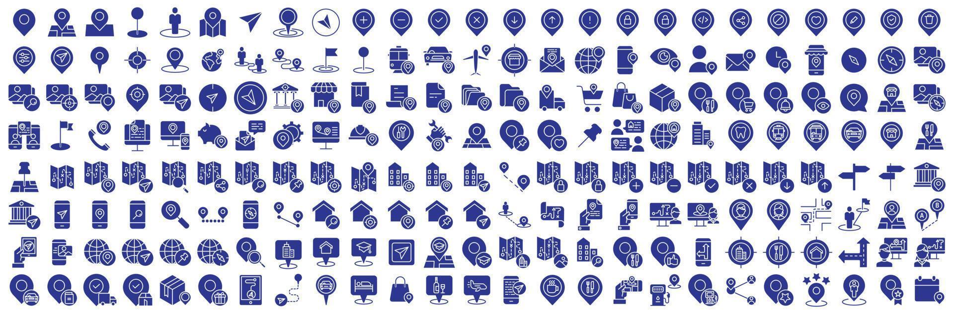samling av ikoner relaterad till Karta stift och plats navigering, Inklusive ikoner tycka om resa, miljö, mål, jord och Mer. vektor illustrationer, pixel perfekt