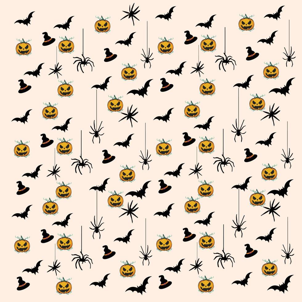 halloween-mönster med pumkin vektor