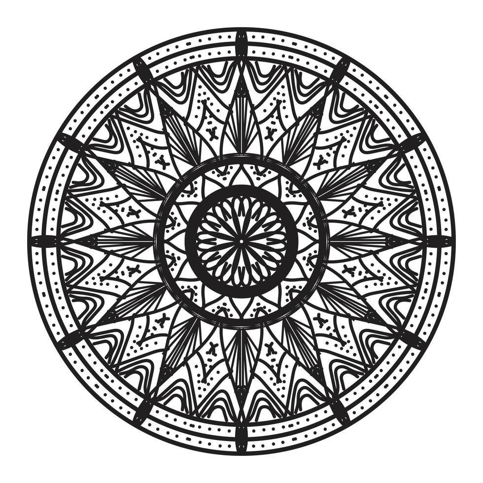 svart mandala, lyx dekorativ mandala design bakgrund, mandala design, mandala mönster färg bok konst tapet design, bricka mönster, hälsning kort, svart och vit mandala vektor