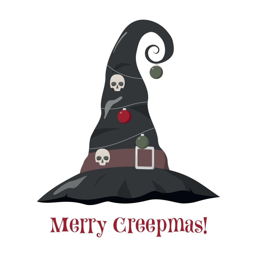 gruselig Weihnachten Gruß oder Einladung Karte Vorlage. isoliert auf Weiß Hintergrund. fröhlich Creepmas Design. vektor