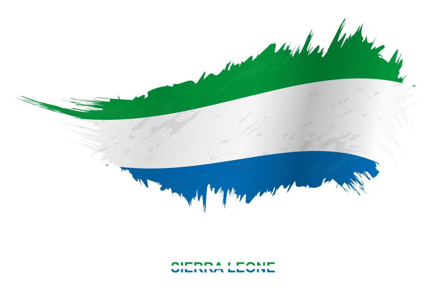 flagga av sierra leone i grunge stil med vinka effekt. vektor