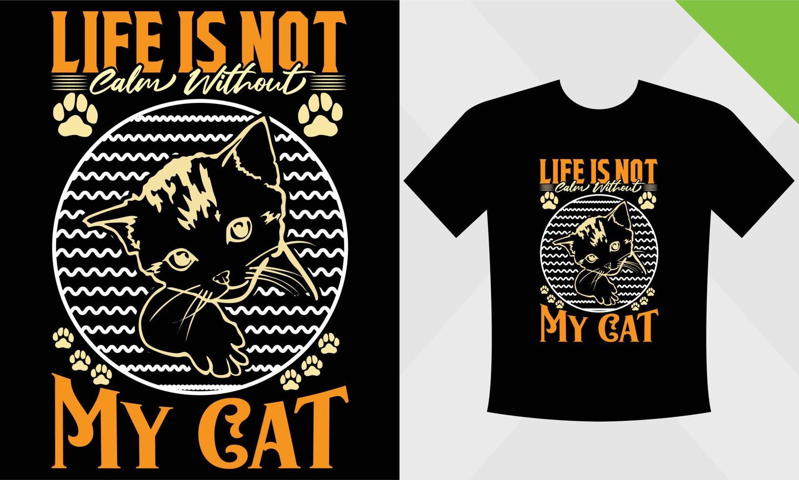 katt t-shirt design mall eps fil för catvector vektor