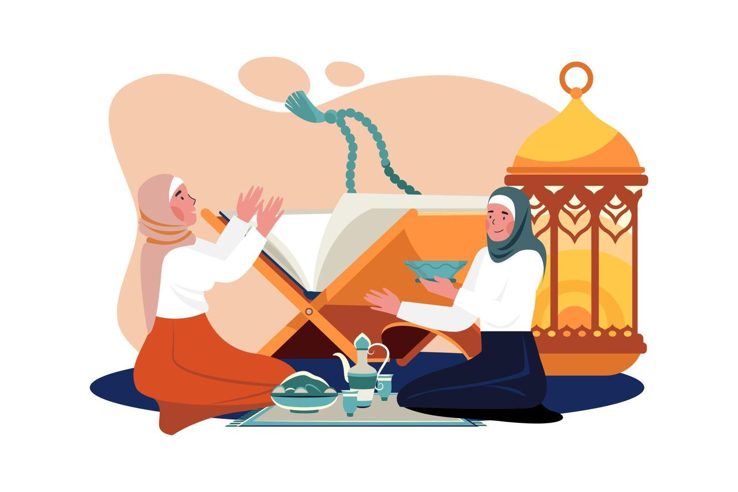 ramadan dag illustration begrepp. en platt illustration isolerat på vit bakgrund vektor