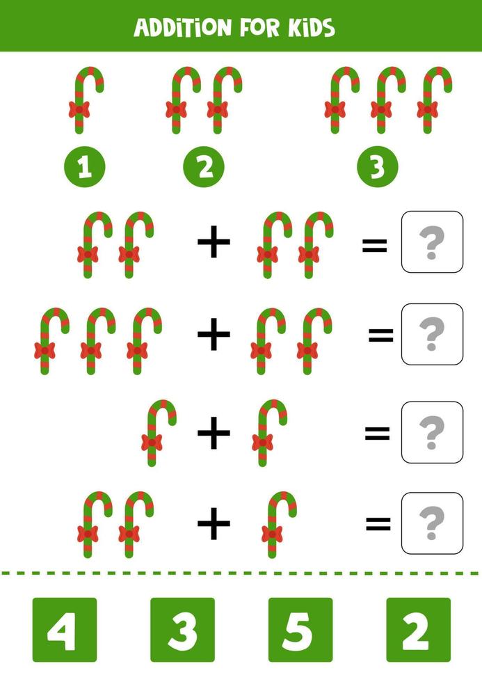 Zusatz zum Kinder mit Hand gezeichnet Weihnachten Süßigkeiten Stock. vektor