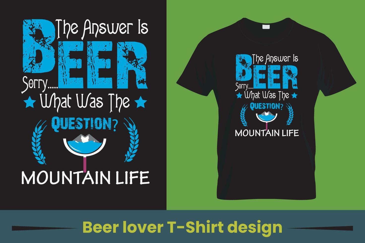 Wein-Bier-Liebhaber-T-Shirt-Design, lustiges Bier-Liebhaber-T-Shirt-Design mit Bierglas, geeignet für jeden Pod-Site-Pro-Vektor vektor