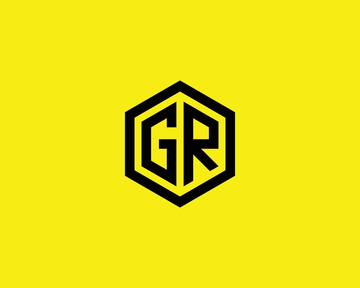 gr rg logotyp design vektor mall