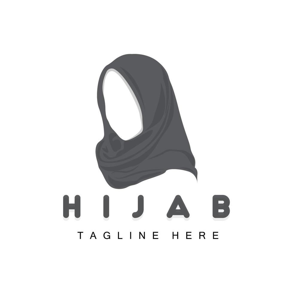 hijab logotyp, mode produkt vektor varumärke, muslim kvinnor hijab boutique design