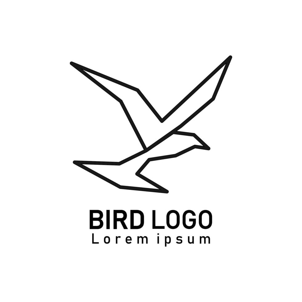 fågel linje konst logotyp ikon design illustration bild vektor