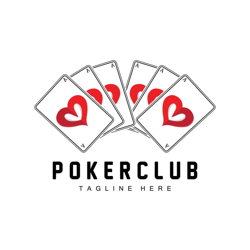 poker kasino kort logotyp, diamant kort ikon, hjärtan, spader, ess. hasardspel spel poker klubb design vektor