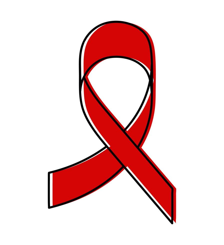 röd band värld AIDS dag symbol vektor illustration