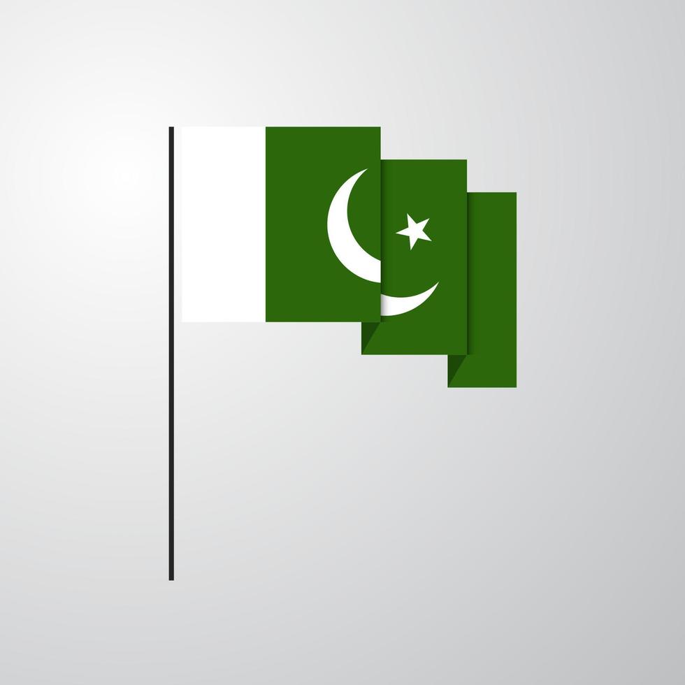 pakistan vinka flagga kreativ bakgrund vektor