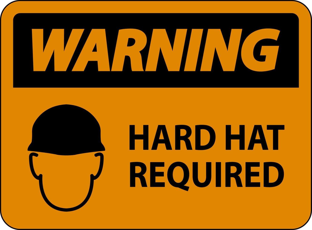 varning hård hatt nödvändig tecken på vit bakgrund vektor