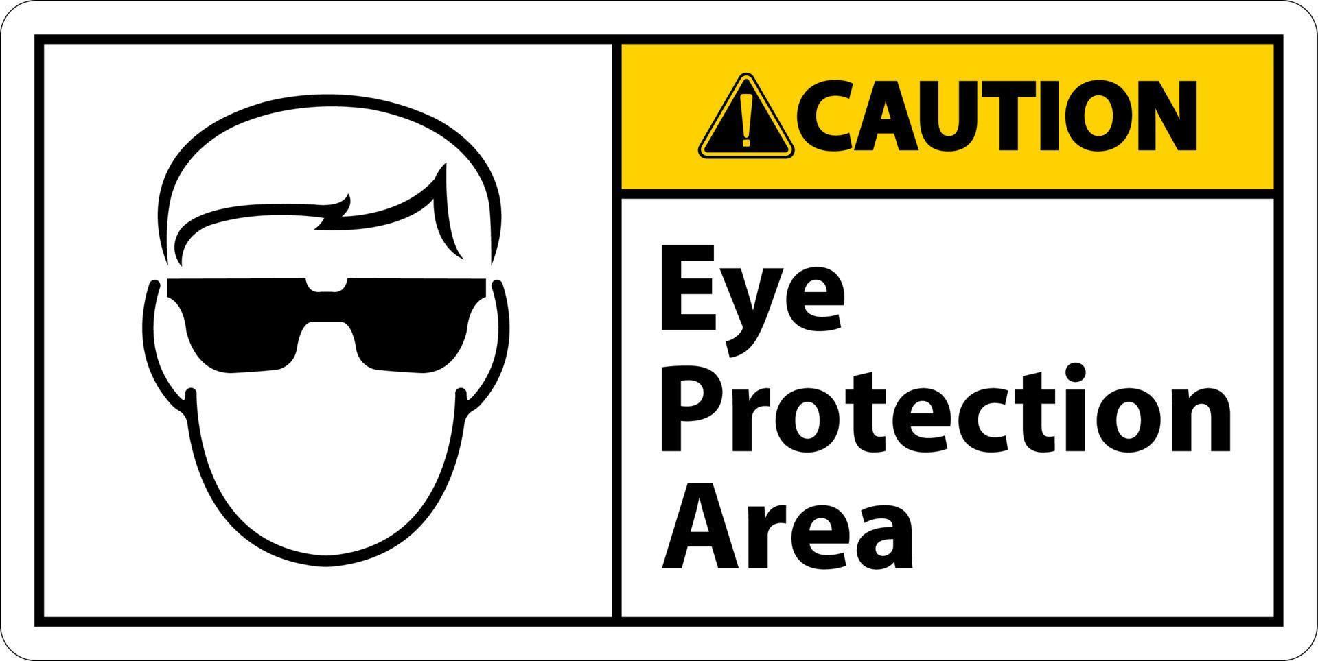 Vorsicht Auge Schutz Bereich Symbol Zeichen auf Weiß Hintergrund vektor
