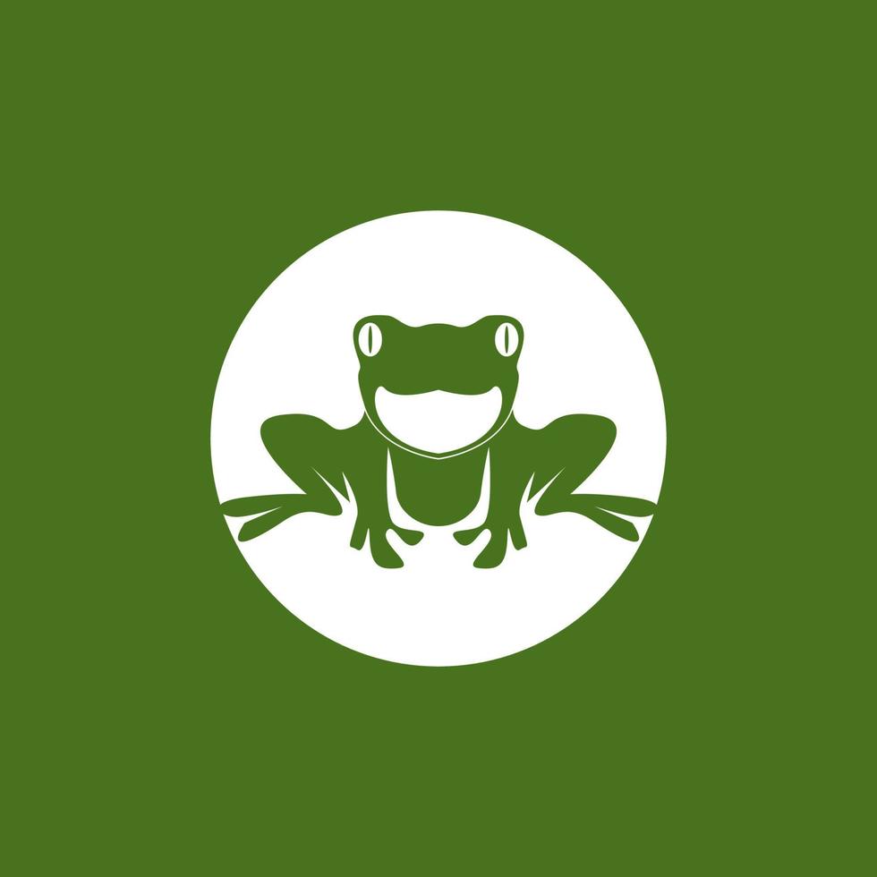 grüner Frosch-Symbol und Symbol-Vektor-Illustration vektor