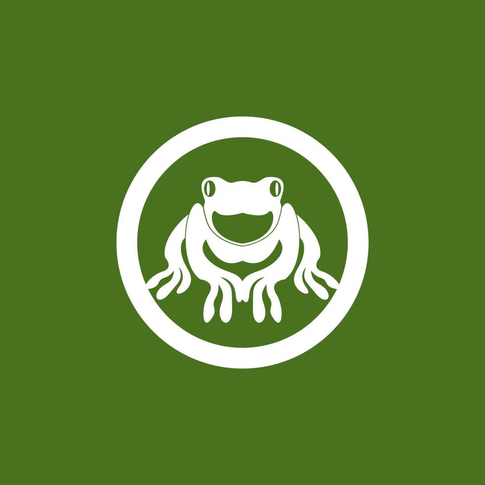 grüner Frosch-Symbol und Symbol-Vektor-Illustration vektor