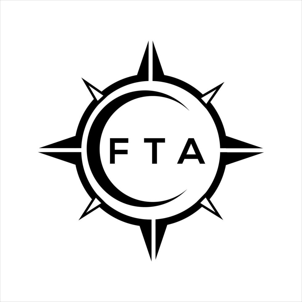 fta abstrakt Technologie Kreis Rahmen Logo Design auf Weiß Hintergrund. fta kreativ Initialen Brief Logo. vektor