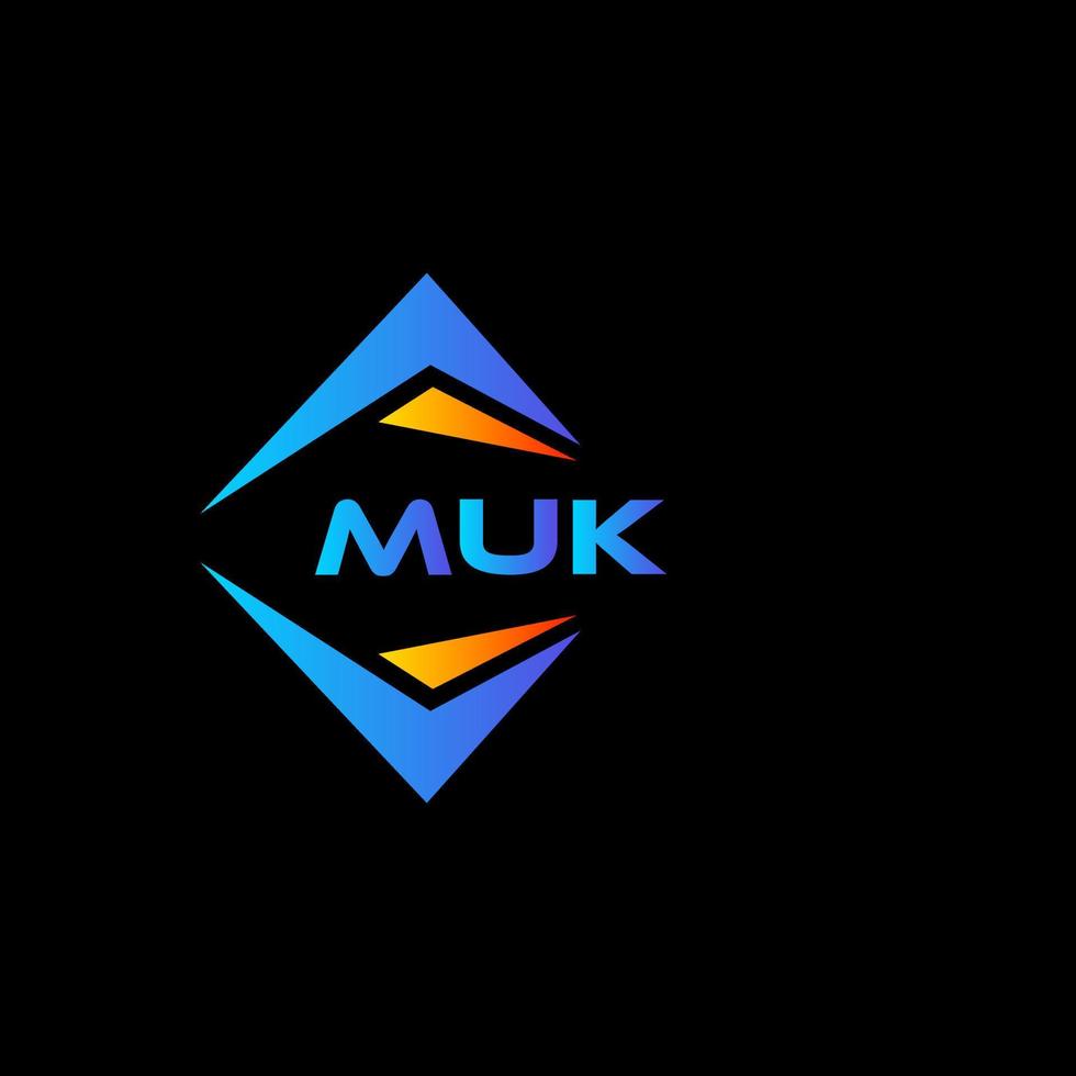 Muk abstraktes Technologie-Logo-Design auf schwarzem Hintergrund. muk kreative Initialen schreiben Logo-Konzept. vektor