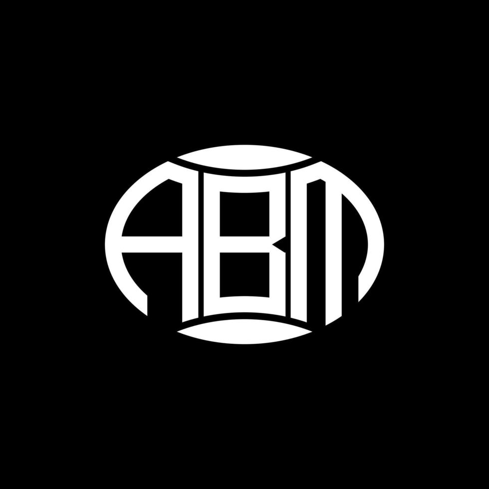 abm abstrakt monogram cirkel logotyp design på svart bakgrund. abm unik kreativ initialer brev logotyp. vektor