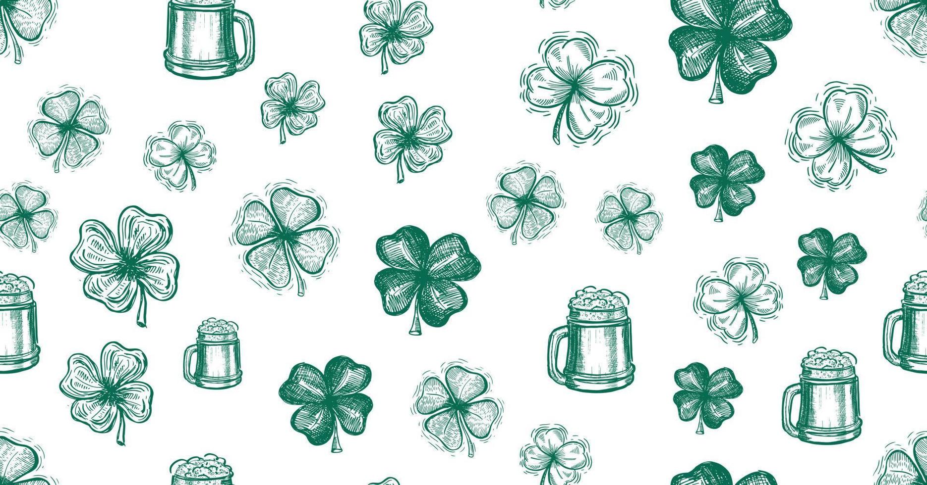 st. Patricks dag uppsättning. hand dragen illustrationer vektor