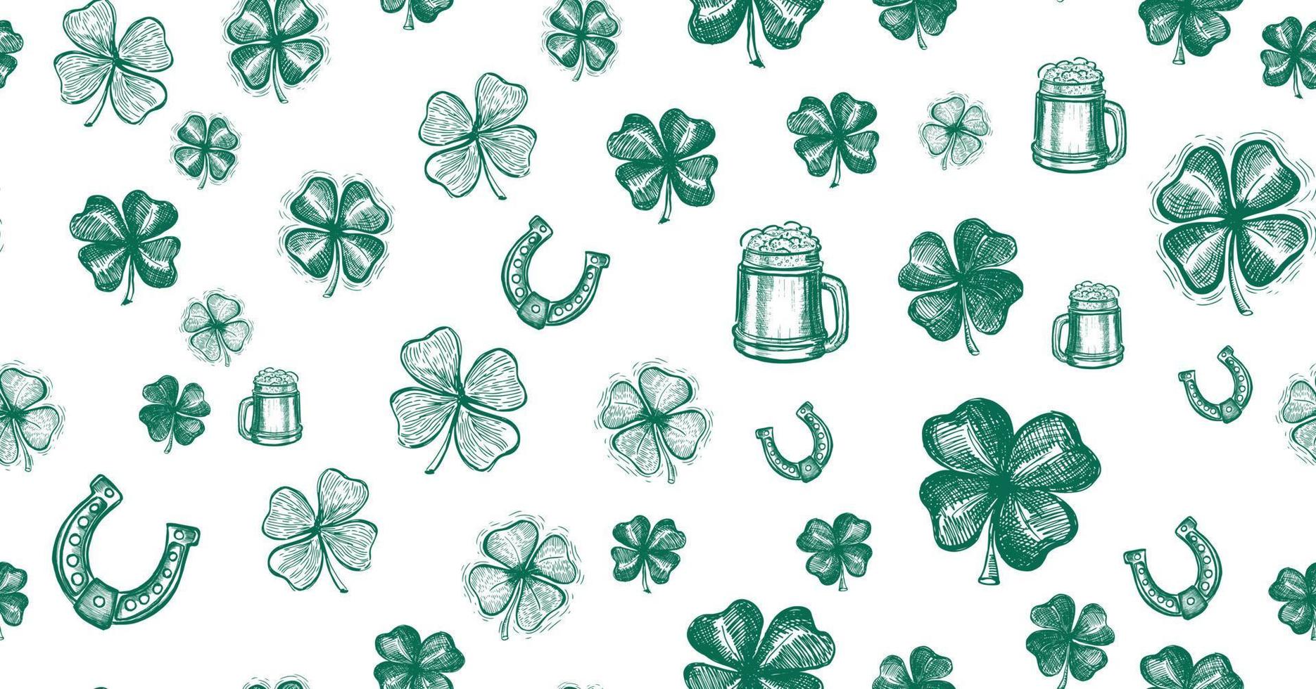 st. Patricks dag uppsättning. hand dragen illustrationer vektor