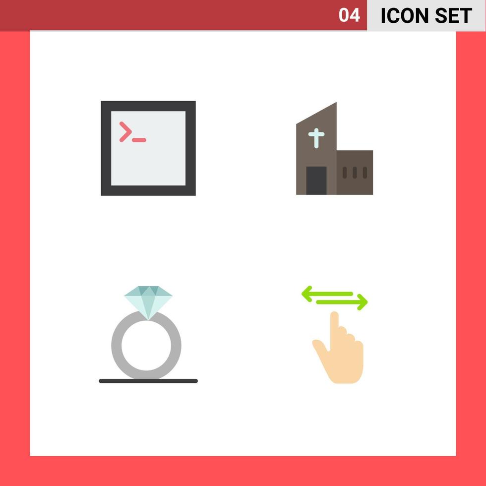 eben Symbol Pack von 4 Universal- Symbole von Code Geschenk Gebäude modern Finger editierbar Vektor Design Elemente