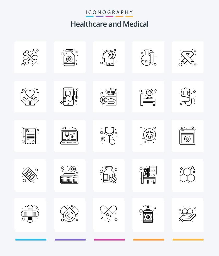 kreativ medizinisch 25 Gliederung Symbol Pack eine solche wie medizinisch. Krebs. Gesundheitspflege. AIDS. Labor vektor