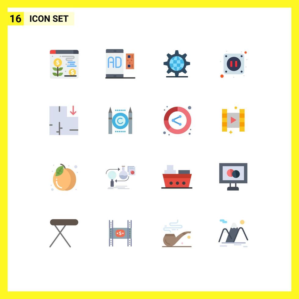 uppsättning av 16 modern ui ikoner symboler tecken för schema lägenhet redskap uttag elektrisk redigerbar packa av kreativ vektor design element