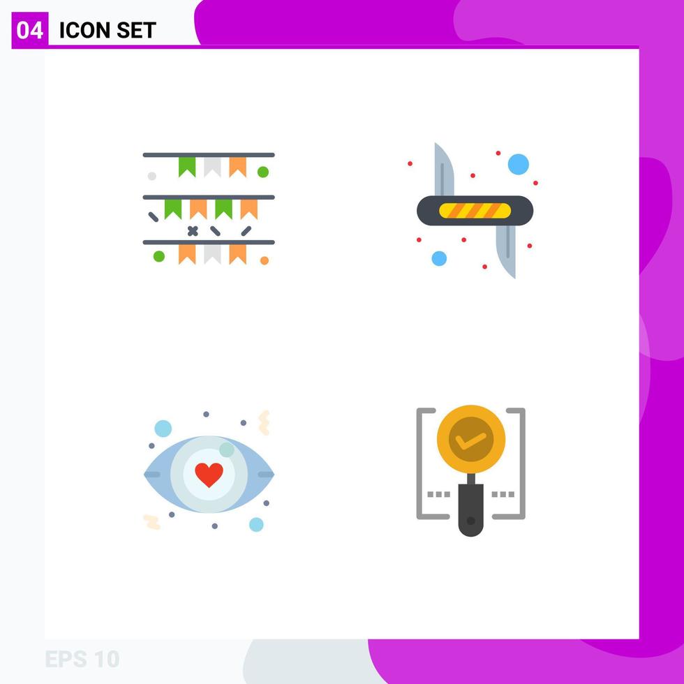 4 universell platt ikoner uppsättning för webb och mobil tillämpningar baner säkerhet irland victorinox öga redigerbar vektor design element